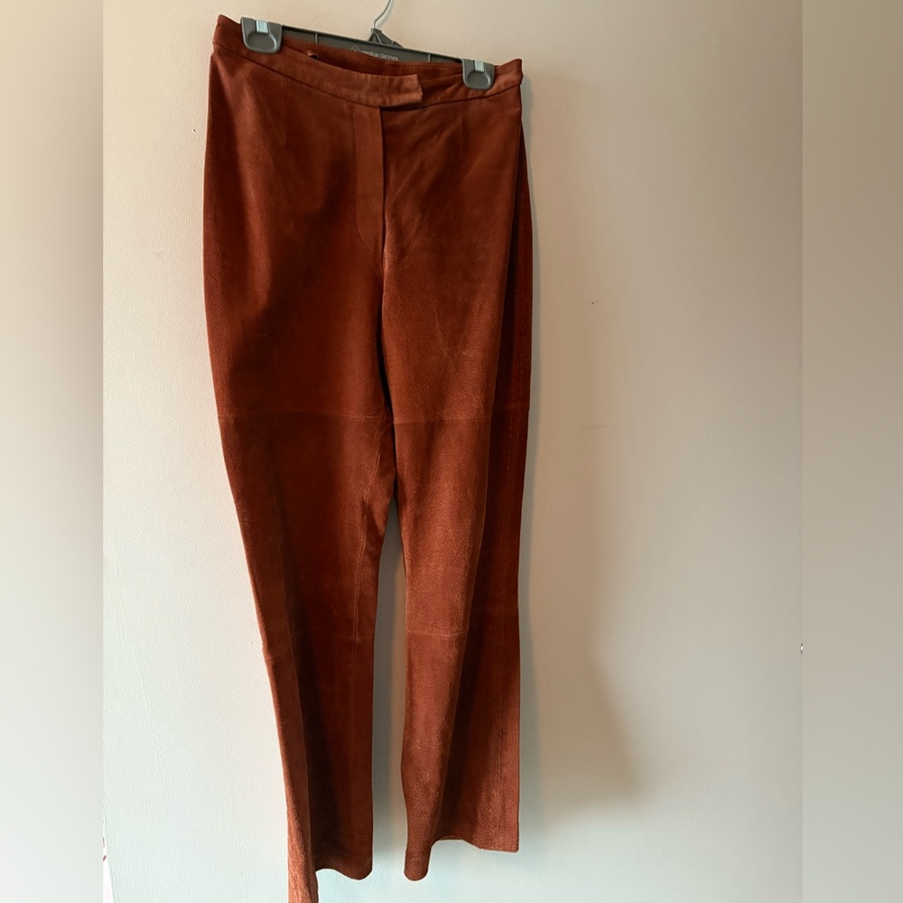 Vintage Massini Rust Genuine Suede Bootcut Jeans, Size 8, Fully Lined